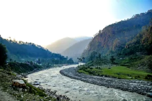 yamuna originates yamunotri glacier which lies height metres situated against steep slope little below peak 256294165