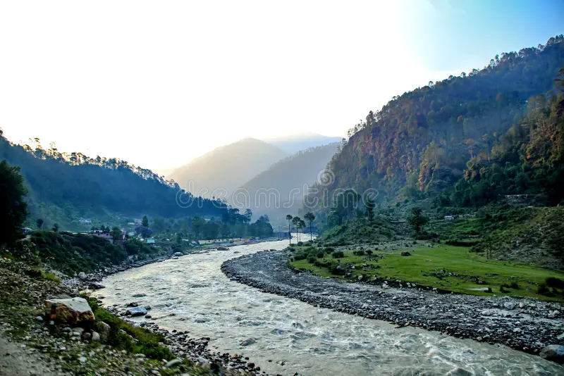 yamuna originates yamunotri glacier which lies height metres situated against steep slope little below peak 256294165